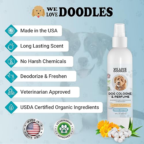 Miniatura 2 de Colonia y perfume para perros, desodorizante, orgánico, fabricado en Estados Unidos, larga duración después del baño, desodorante para perros