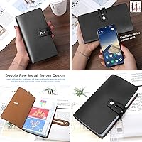 Vista 6 de Padike - Tarjetero RFID para tarjetas de crédito, organizador de tarjetas de visita, tarjetero con 96 ranuras para tarjetas de crédito, protector