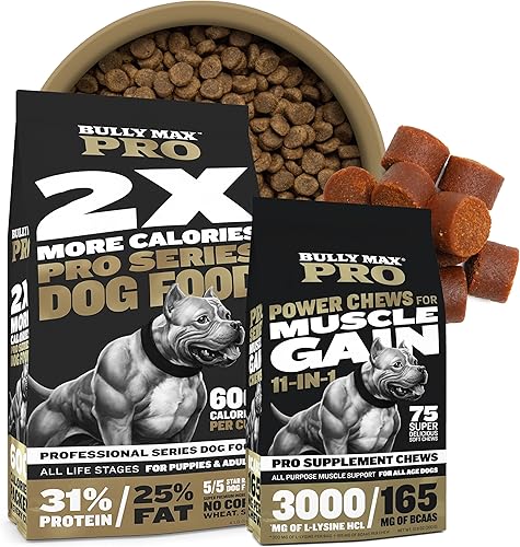 Miniatura 1 de Bully Max PRO - Paquete combinado de alimentos secos y suplementos para perros para ganancia muscular y salud todas las etapas de la vida para