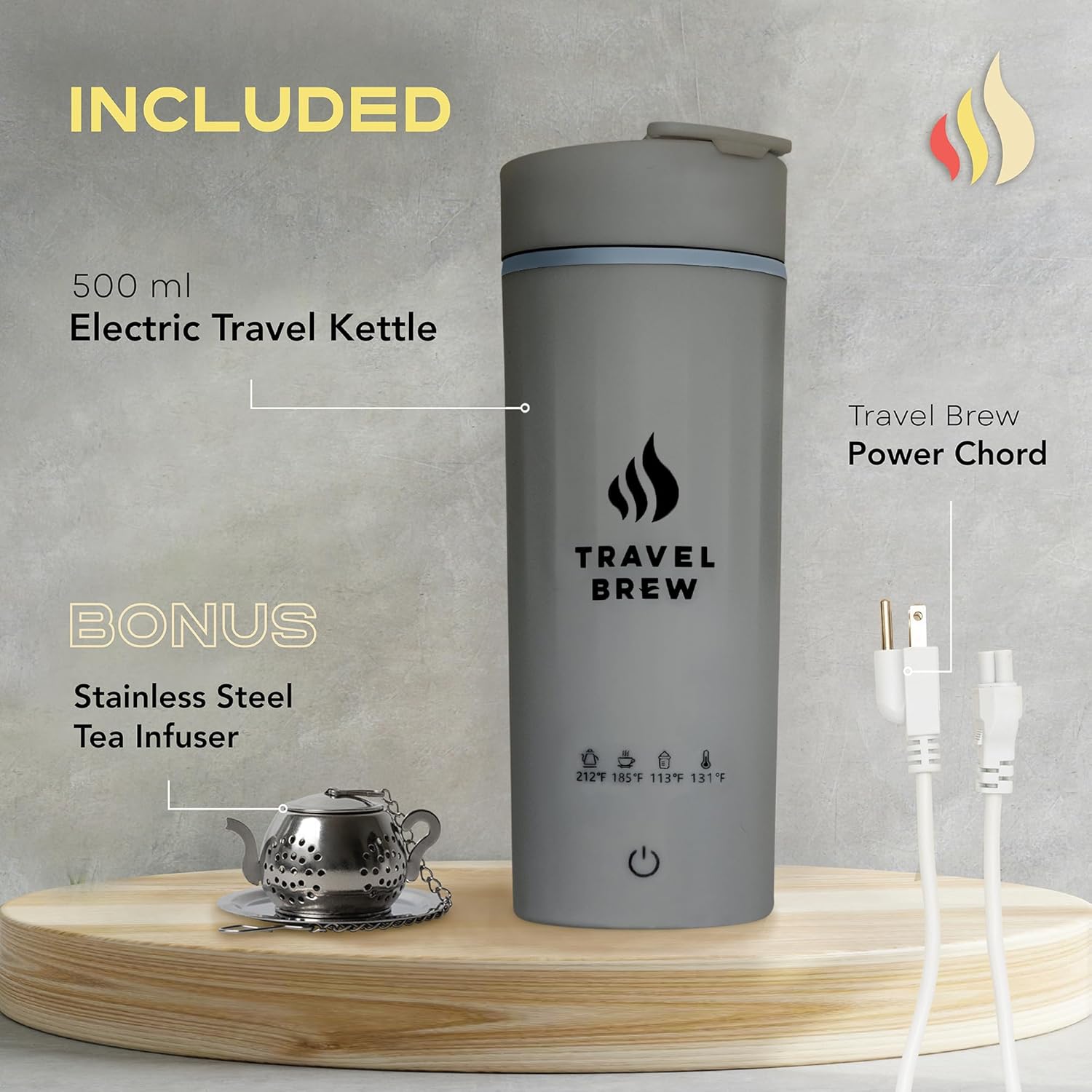 Portable Electric Kettle with Tea Infuser-Mini Electric Kettle with 4 Temperature Settings, and Auto Shut Off & Boil Dry Protection