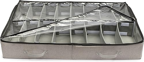 Miniatura 7 de MOJECTO Organizador de almacenamiento extra grande para debajo de la cama (40 x 27 x 6 pulgadas) con fondo duro y paredes laterales para zapatos,