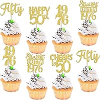 Vista 139 de 30 piezas de decoraciones para pastel de cumpleaños número 10, decoraciones de cupcakes negras con brillo, 10 feliz cumple, directo desde 2016, 10