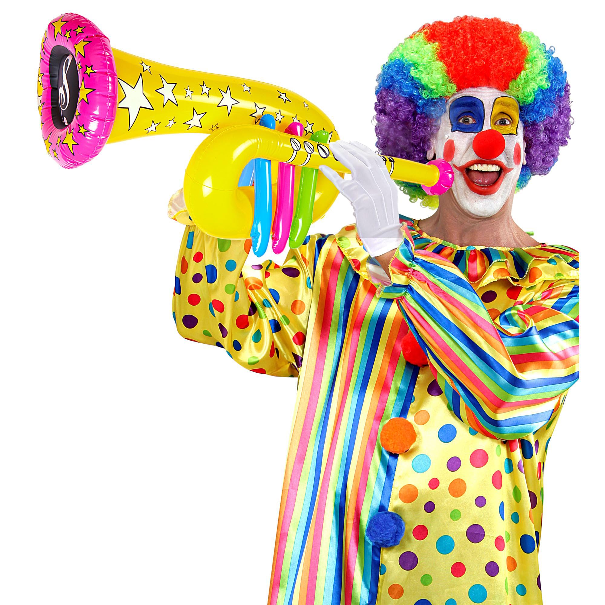 WIDMANN - Inflatable Tuba 63cm Musical Instrument Circus Clown Costume Accessory, Yellow - Image 4