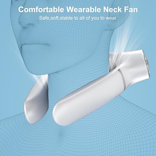 Miniatura 7 de LAIQULY Ventilador de cuello portátil, ventilador de cuello manos libres, ventilador de aire acondicionado de cuello ligero 2023, ventilador de