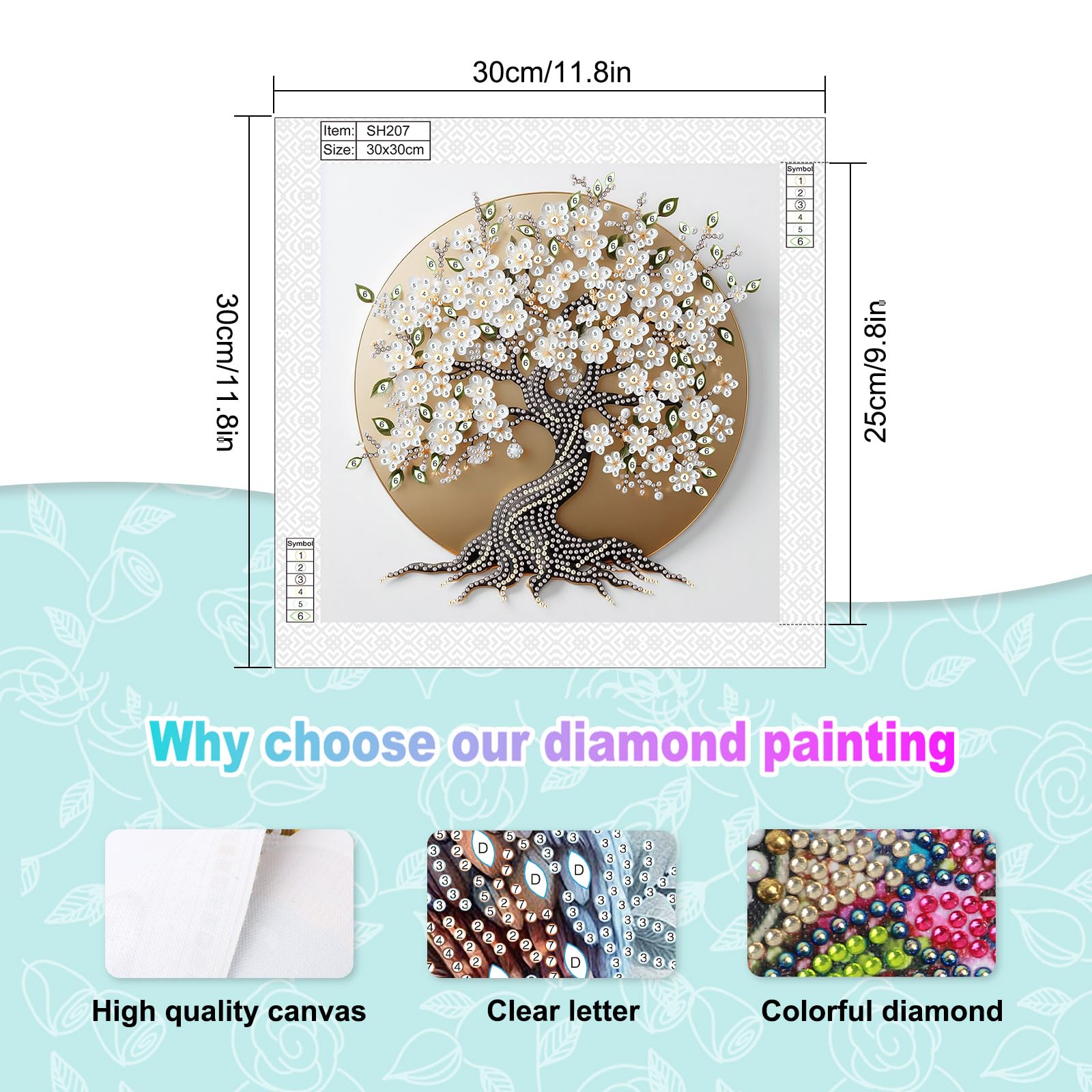 5D Diamond Painting Kit - White Blossom Tree -2