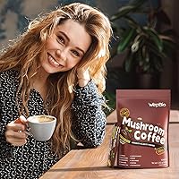 Vista 8 de Café de Hongos WepBio Original Negro 11 en 1 Mezcla de Hongos Adaptogénicos con Ashwagandha KSM-66, Melena de León, Reishi, Cola de Pavo Café