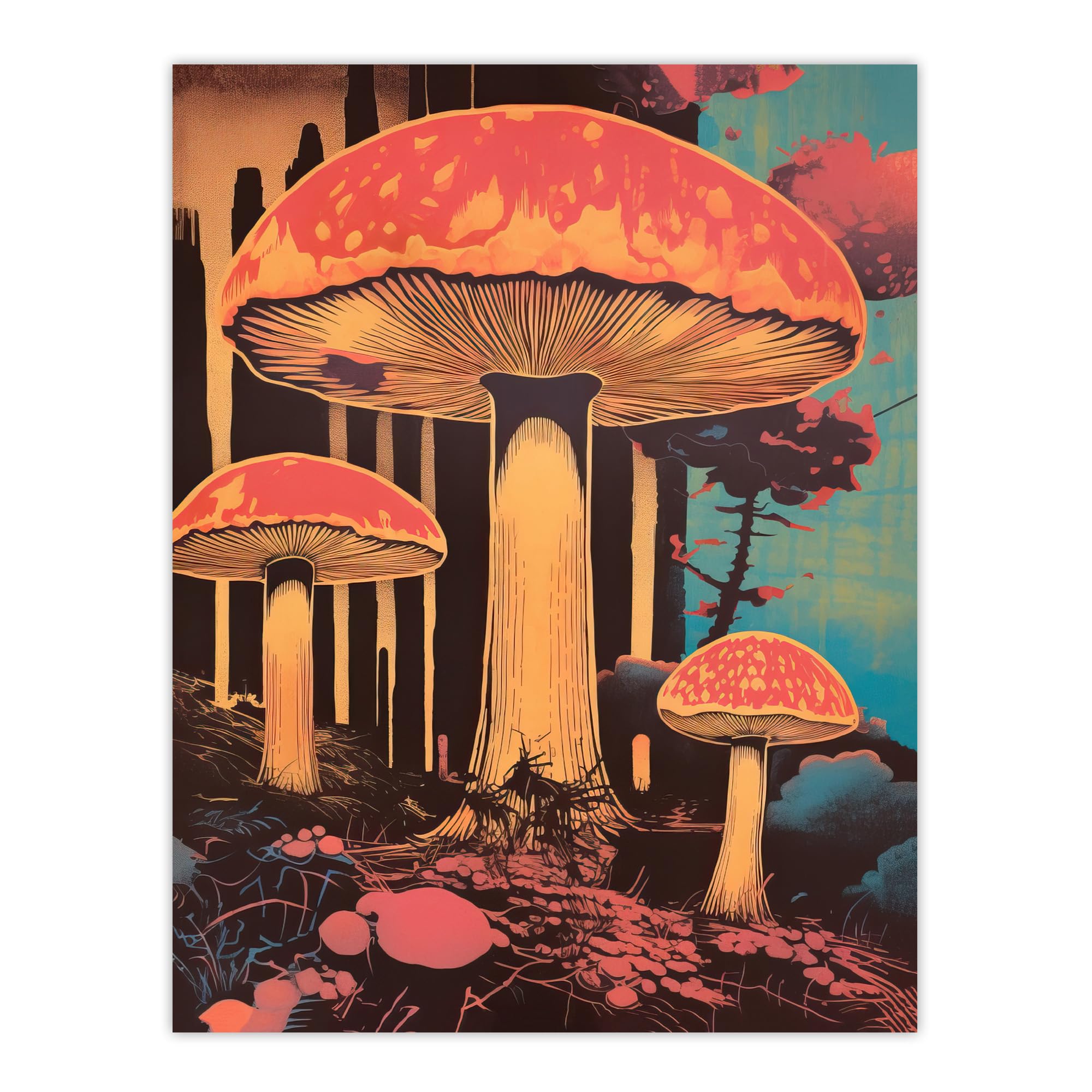Vintage Mushroom Aesthetic Earthy Forest Cep Kitchen Art Poster Print Picture