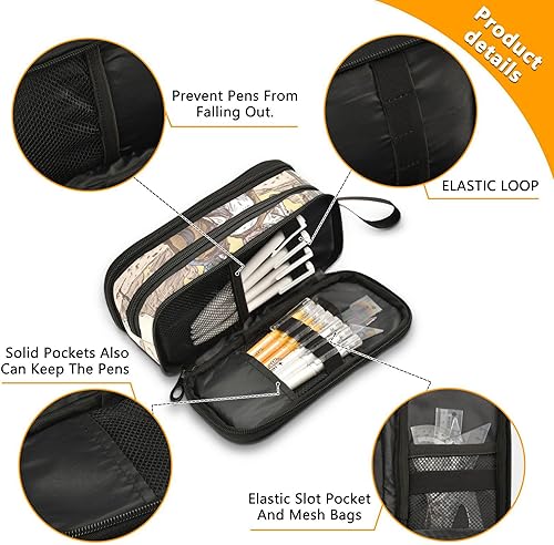 Miniatura 10 de Fisyme Estuche de lápices personalizado con bandera de México, caja de gran capacidad para bolígrafos, bolsa de maquillaje, organizador de