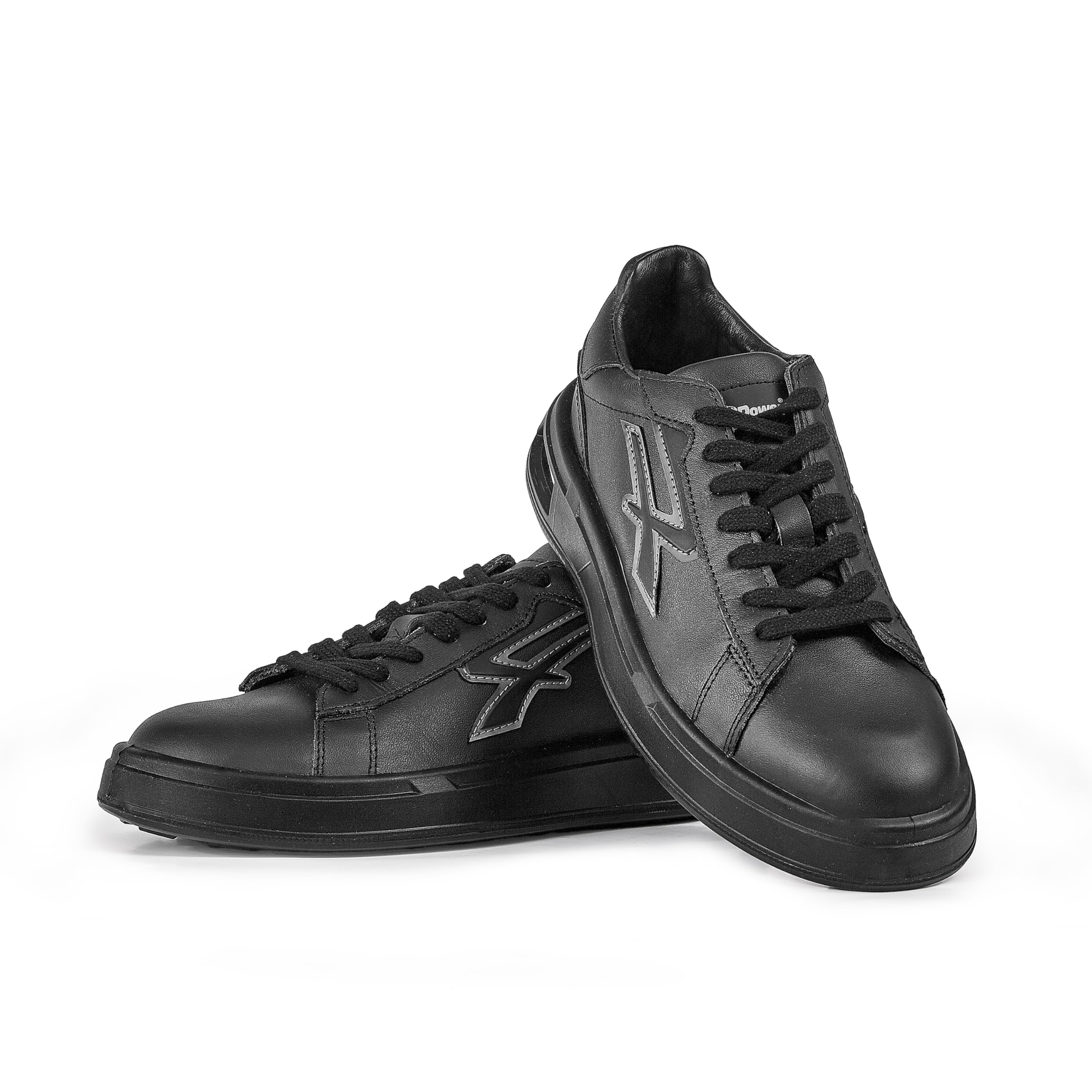 U-Power Urban Lifestyle Barry, Scarpe Sportive e Casual Nere in Morbida Pelle. Sneakers Basse con Suola Antiscivolo con Inserto Infinergy, Ideali per l'uso Quotidiano.