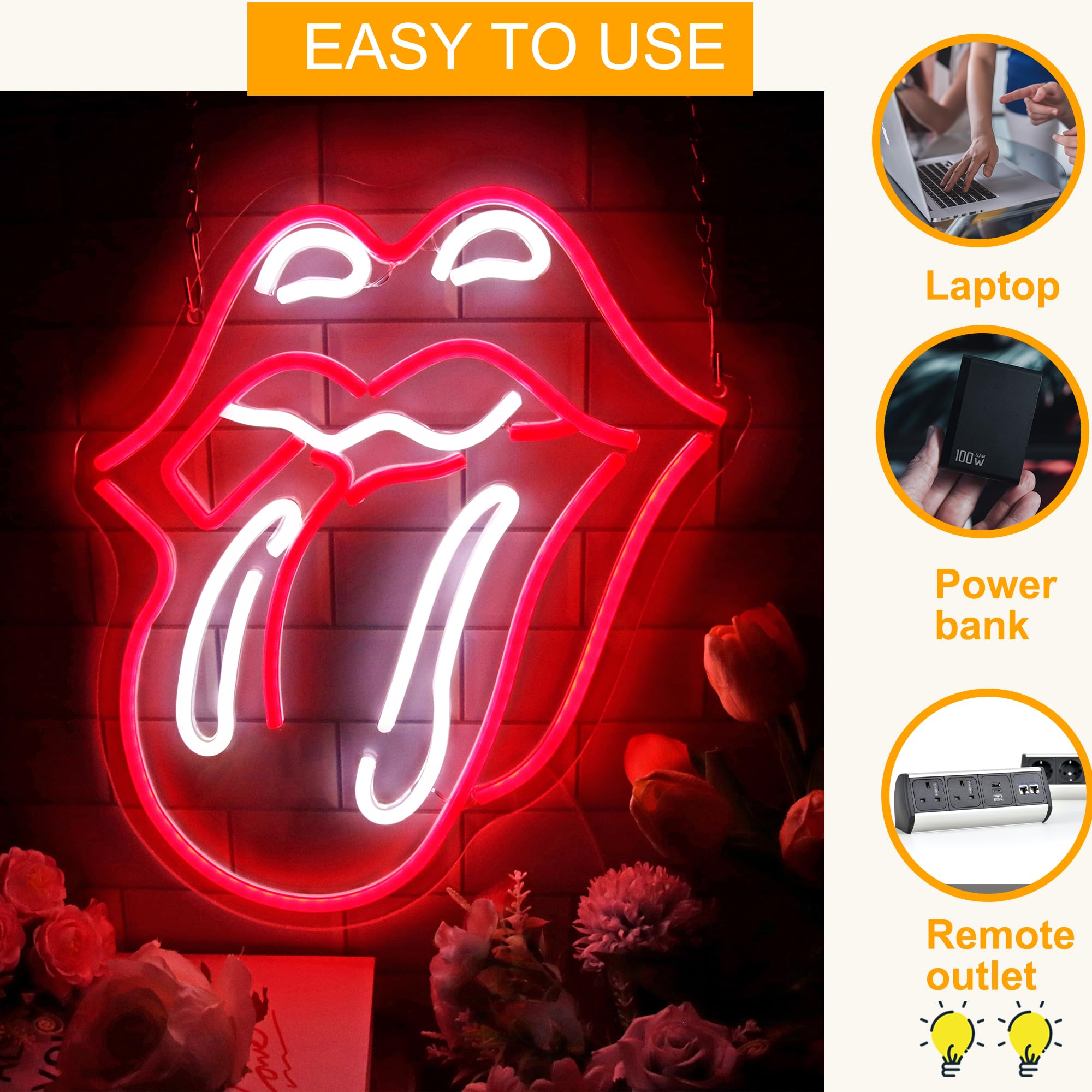 ネオンサイン リップ LEDライト 赤 おしゃれ インテリア バー風 Amazon.co.jp: JKHOO リップスタンネオンサイン 壁装飾用 LEDサイン