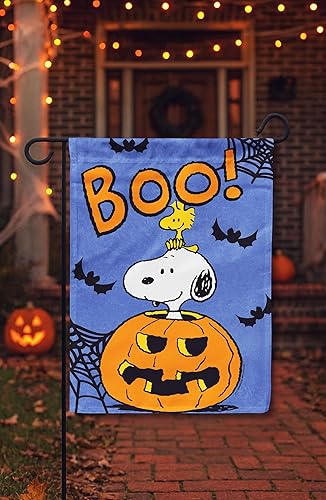 Miniatura 3 de Flagology. com, PEANUTS Boo Snoopy and Woodstock Halloween - Bandera de jardín de 12.5 x 18 pulgadas, bandera para exteriores, tela exclusiva de