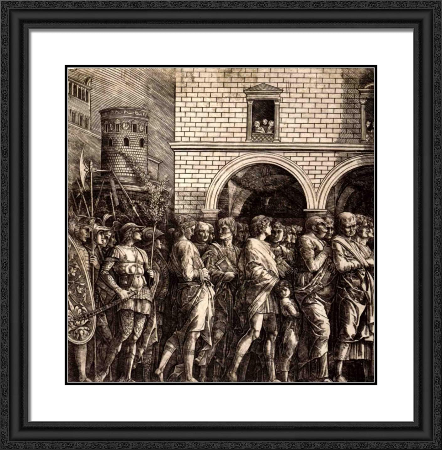 ArtDirect Mantegna, Andrea 20x20 Gold Ornate Framed Art Print with Double Matting Titled: The Senators