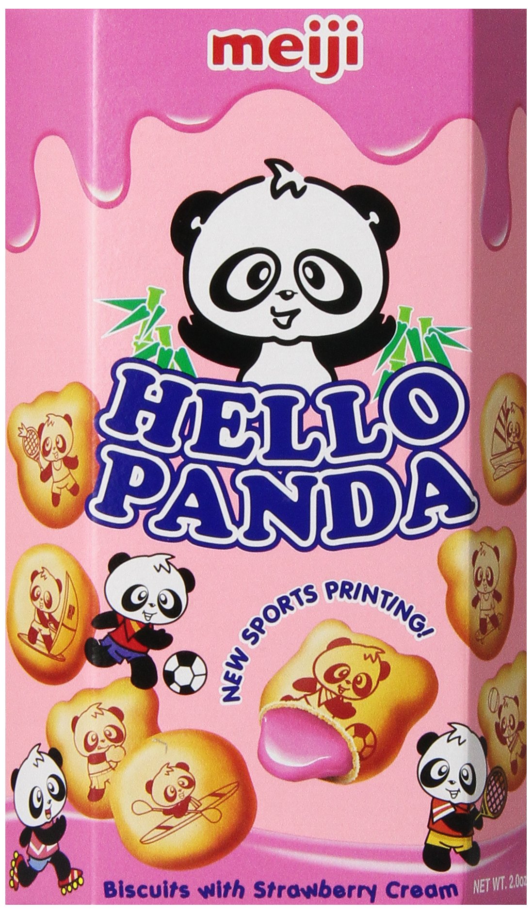 Meiji Hello Panda Biscuits with Strawberry Cream, 2-Ounce Boxes (Pack of 20)