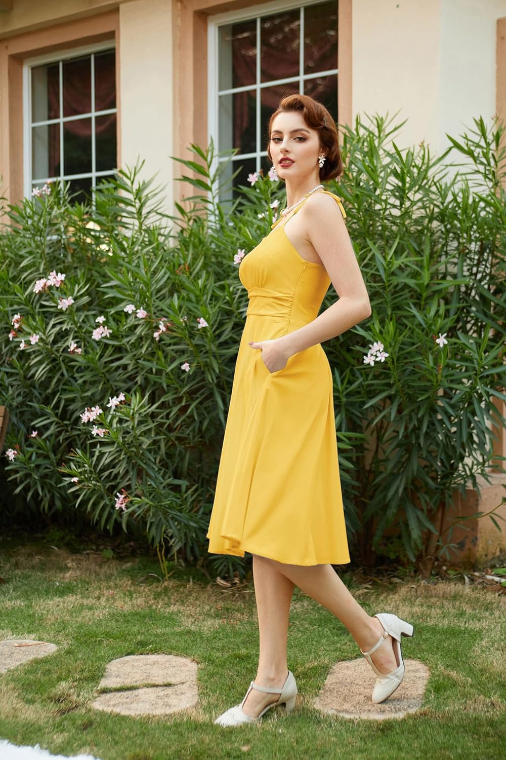 Belle Poque 2026 Summer Dress for Women Spaghetti Strap Flowy Midi Beach Sundress Vintage Wedding Guest Cocktail Dress
