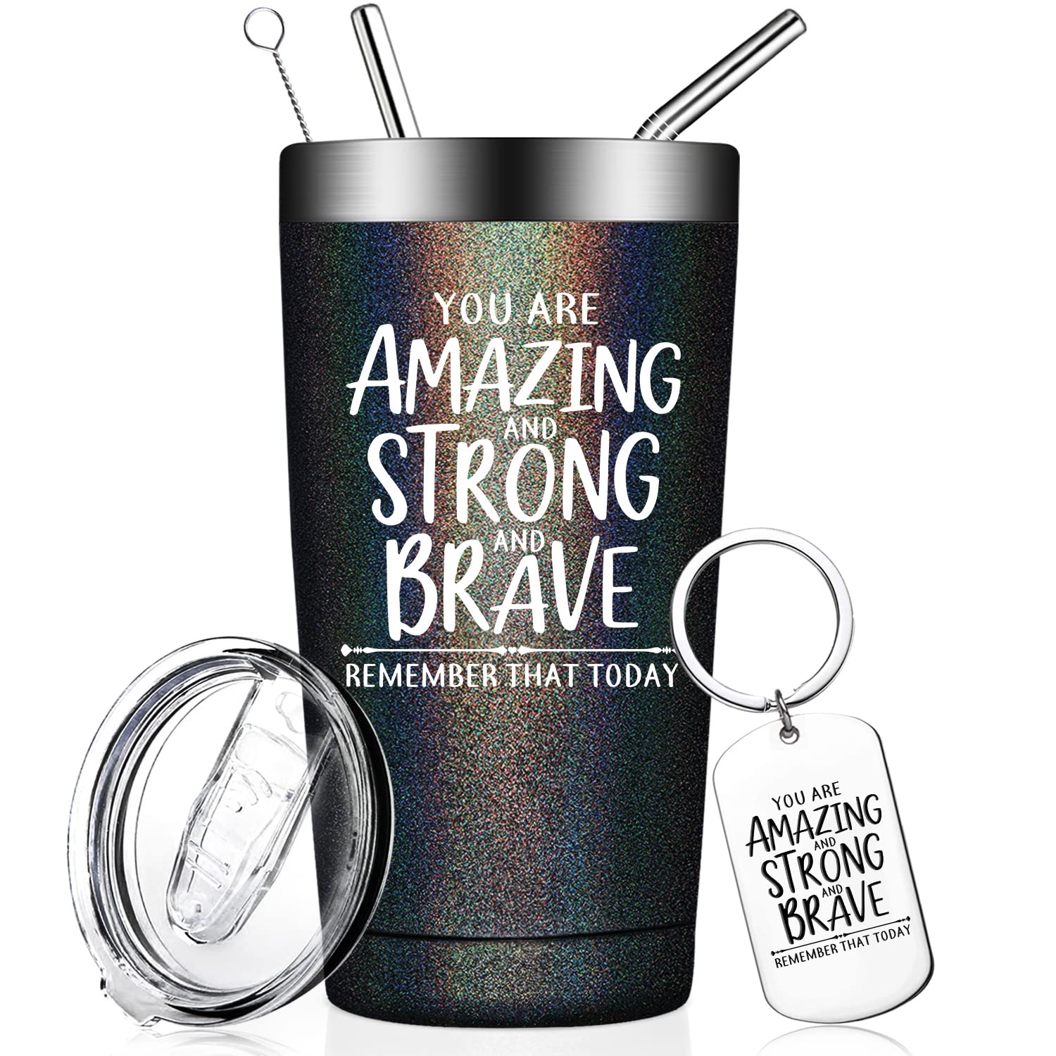 Fufandi Encouragement Gifts for Women - Inspirational Gifts for Sister, Men, Coworker, Nurse, Girls, Best Friends - Thank You Birthday Gifts for Women - Vacuum Insulated Tumbler Cup