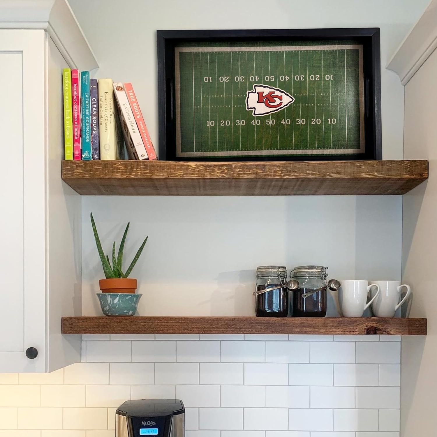 Kansas City Chiefs NFL Football Field Tray by Fan Creations - Decorative Team Logo Server with Handles for Food & Drink - for Game Day Entertaining or Tabletop Organizer - Show Your Chiefs Pride