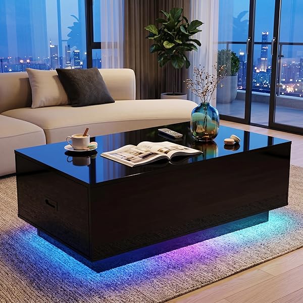 High Gloss Black LED Table