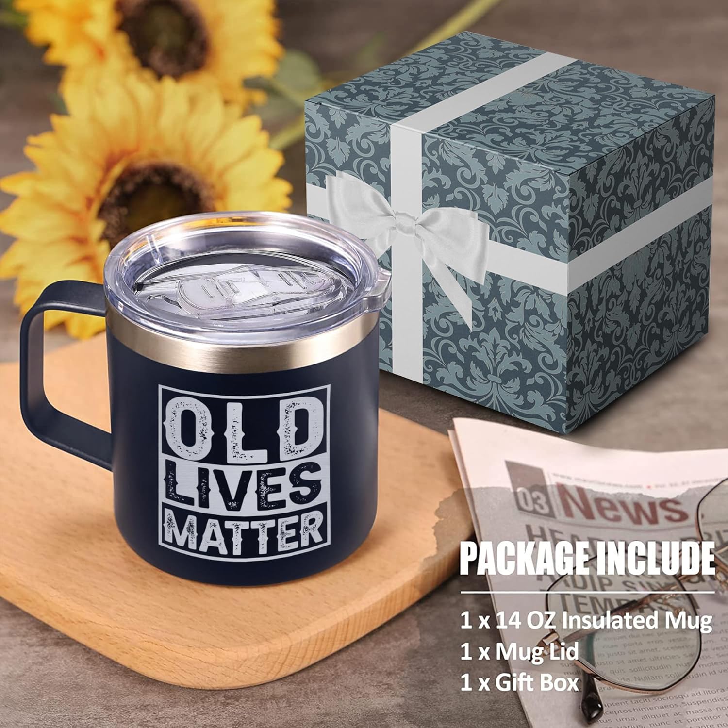 Old Lives Matter Mug Dad Tumbler - Old Man Gifts for Older Men Gag Gift for Older People Gifts for Elderly Men - Elderly People Seniors Birthday Fathers Day 14oz Stainless Steel Tumbler With Lid - Image 2