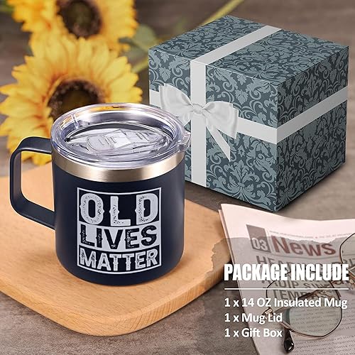 Miniatura 2 de Vaso de acero inoxidable de 14 onzas con tapa para ancianos y ancianos, regalo de broma para hombres mayores, regalos para hombres mayores,