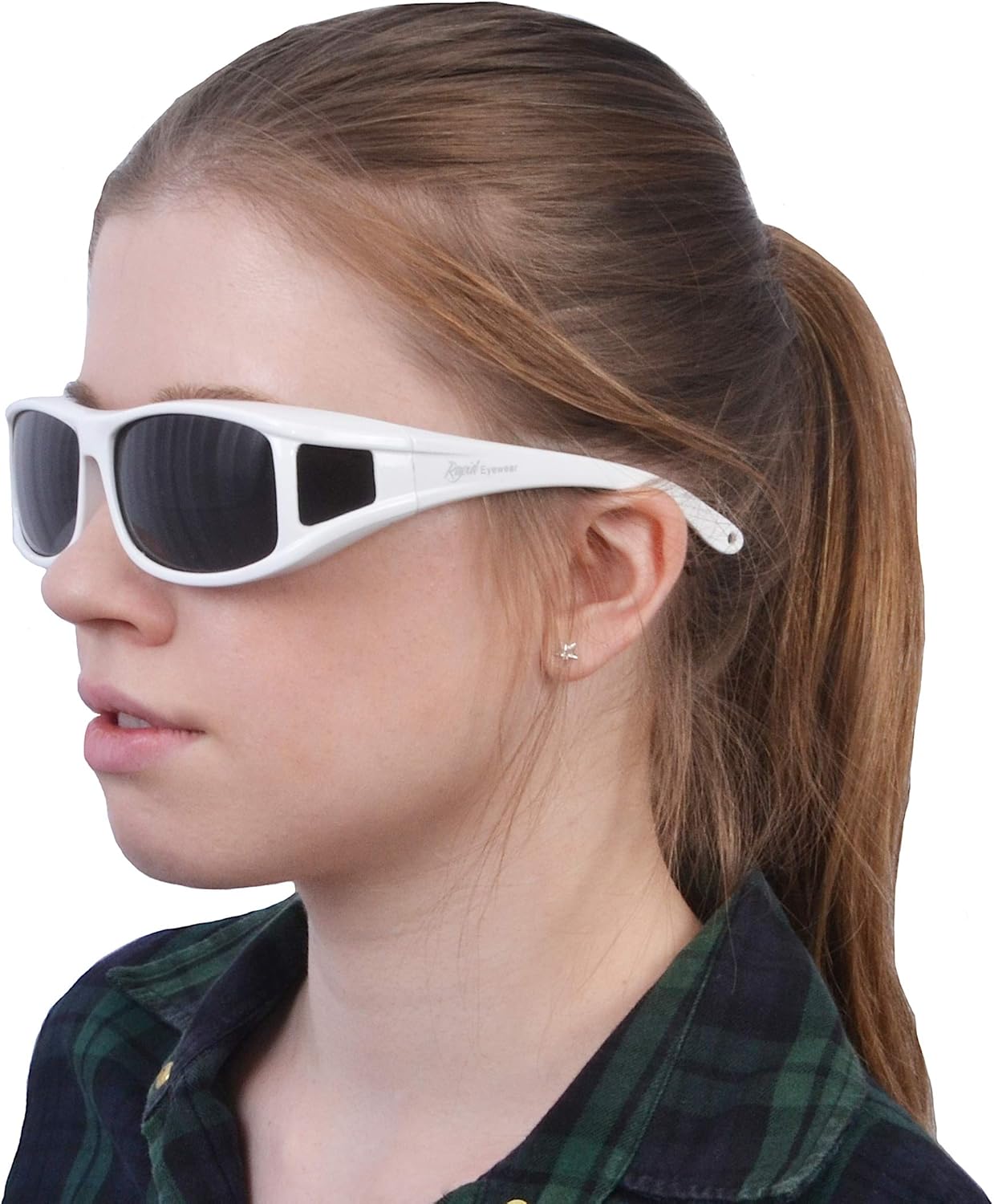 Polarised Over Glasses Sunglasses: Wrap Around: Fit Over Your Regular Specs. Mens & Womens: OTG for Driving, Cycling & Running. White
