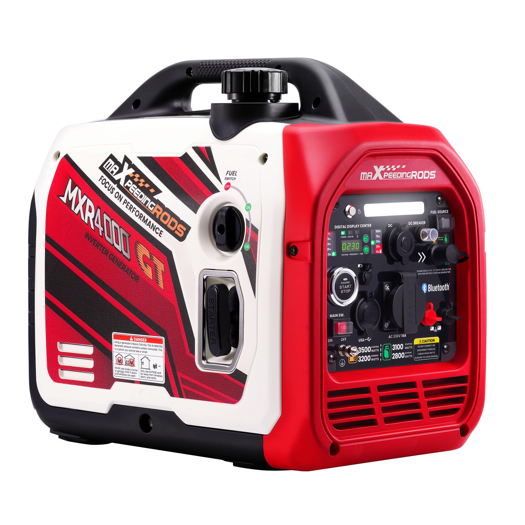maXpeedingrods Inverter Stromerzeuger, Leicht und Mobil Benzin Notstromaggregat Stromgenerator für RV Camping Festivals, Reise