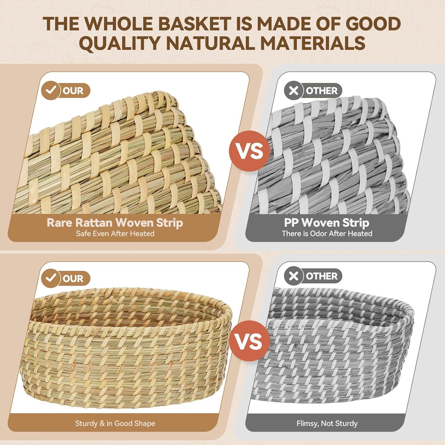 12 Inch Bread Warmer Basket with Terracotta Stone, Handmade Tortilla Serving Basket, Natural Woven Bread Basket for Rolls & Sourdough, Ideal Housewarming and Hostess Gift