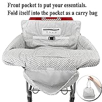 Vista 4 de Funda para carrito de compras y silla alta 2 en 1 para bebé, funda acolchada, estilo plegable y enrollable, portátil con bolsa de transporte