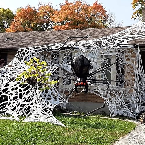 JOYSELLER Spider Web Halloween Decorations Outdoor, Stretchy 450 sqft Halloween