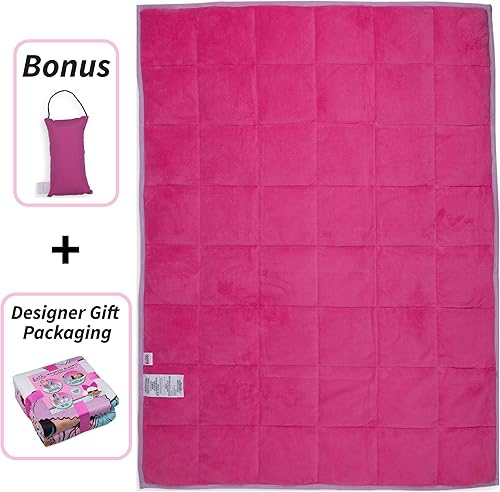 Miniatura 3 de Franco Bedding - Manta con peso para niños de felpa súper suave con almohada para perilla de puerta, 36 x 48 x 4.5 libras, L.O.L. Surprise