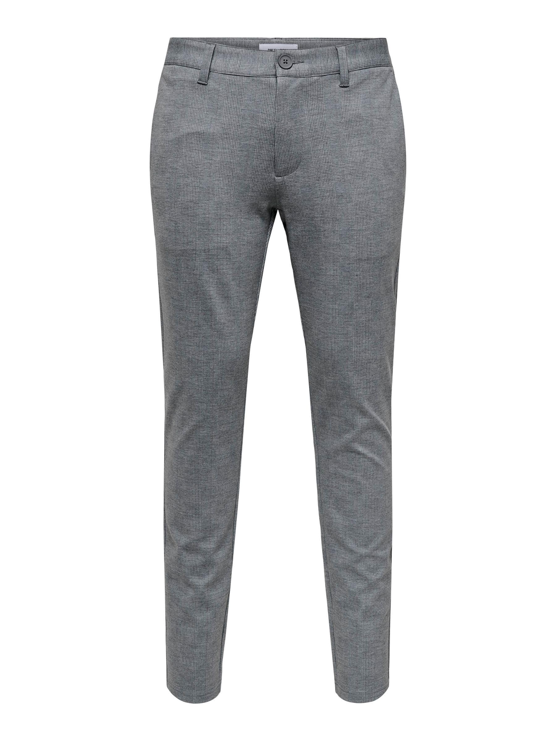 ONLY & SONS Onsmark Slim Check 020919 Pant Noos, Ultimate Grey, 27W x 32L