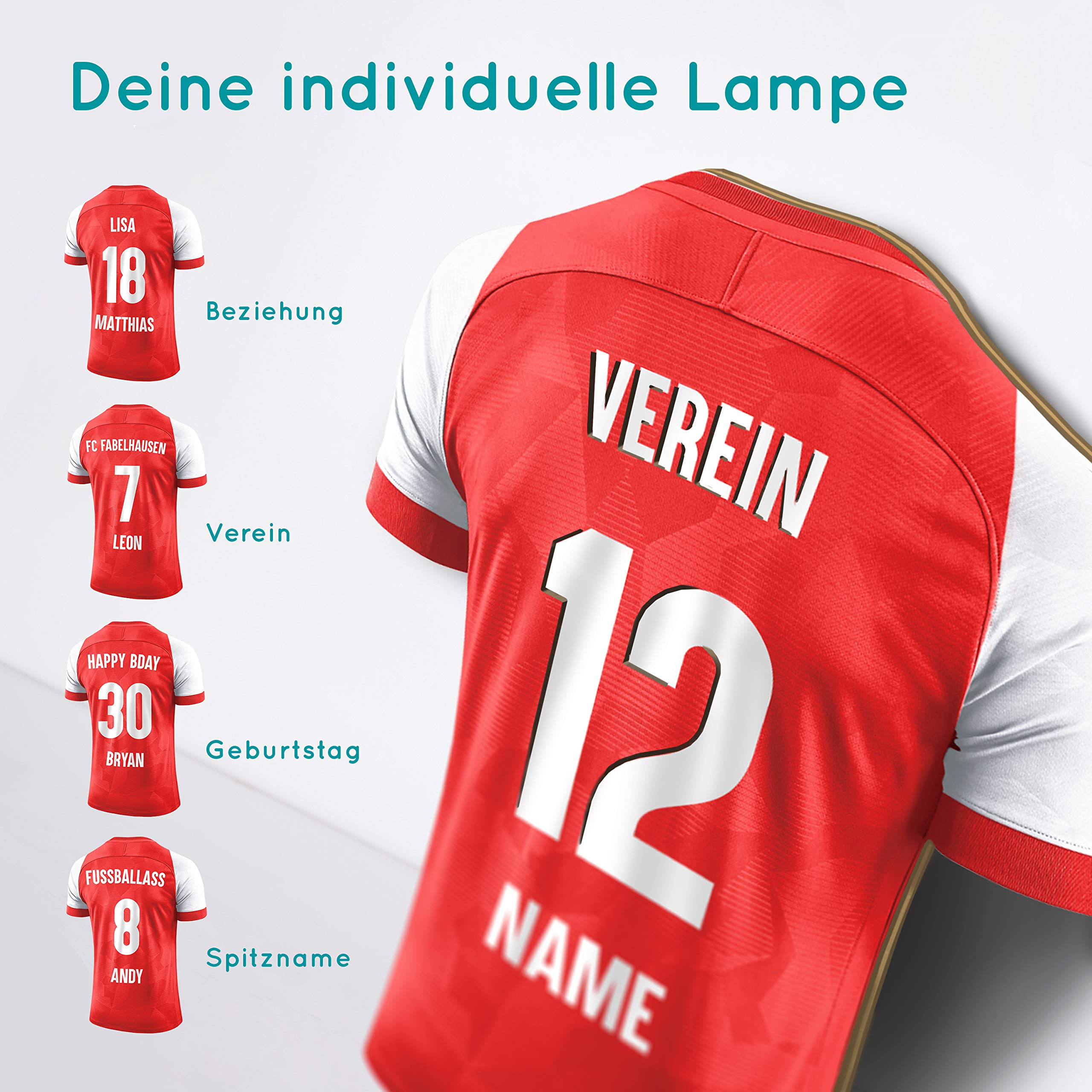 Elbeffekt Trikotlampe für Mainz Fans aus Holz - personalisierbares Geschenk - schenke dein individuellen Mainz Fanartikel aus Echtholz