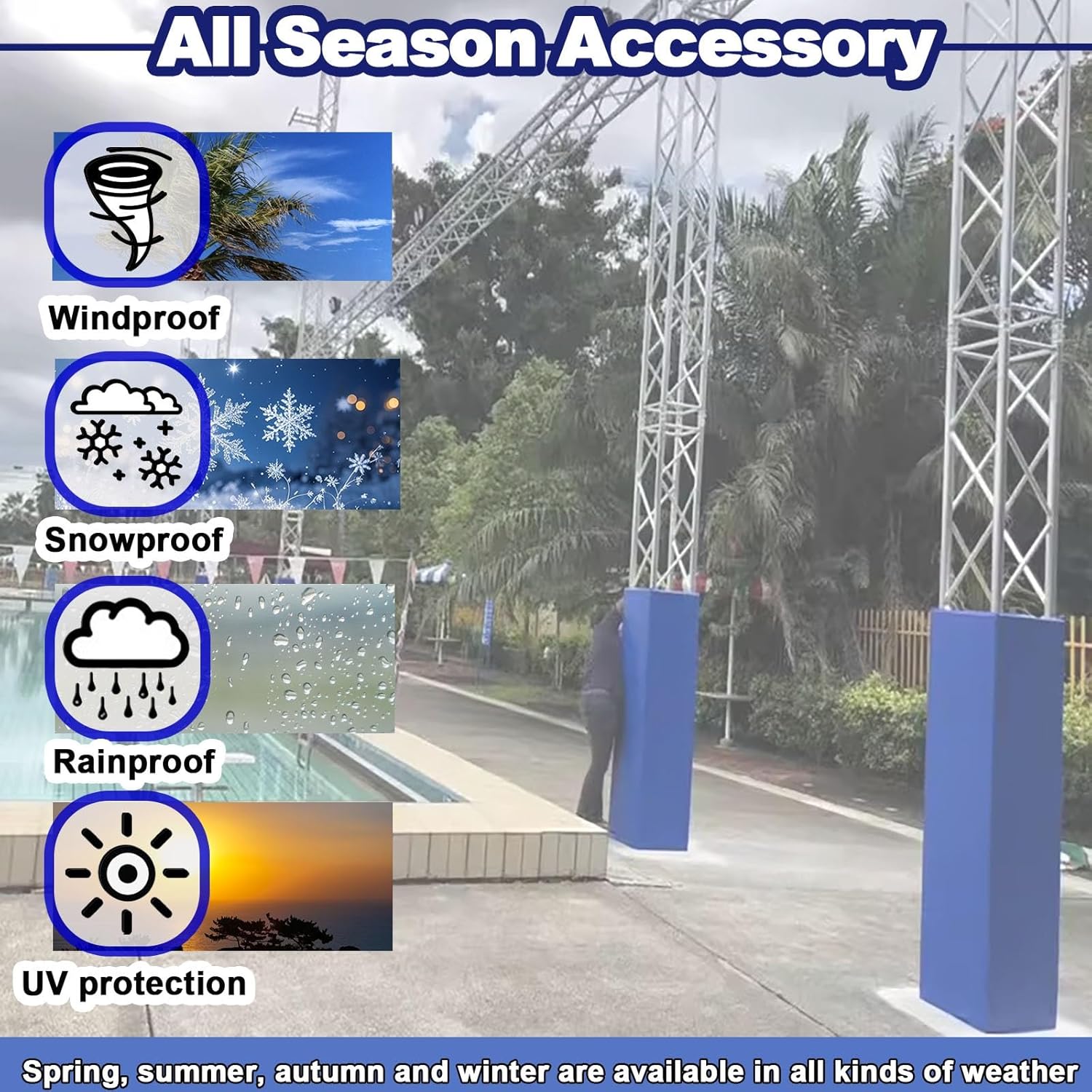 180cm Tall Durable Basketball Pole Pad - 1 2 5 8 10 Pack Square Resuable Column Padding Wrap Around Crash Pad, for Playground Gym Shade Sructure(1pack,22x22cm)