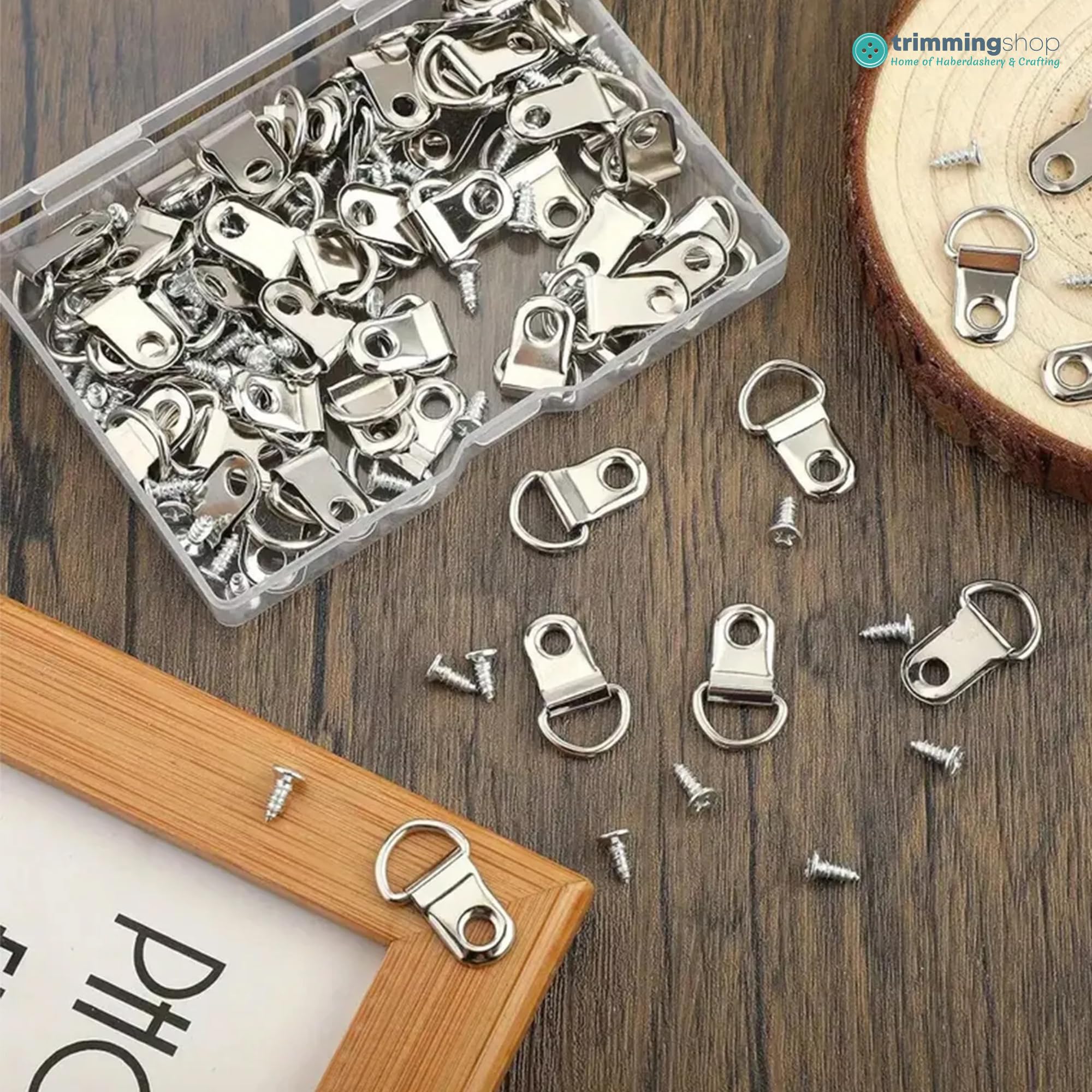 Trimming Shop Lot De 100 Anneaux En D Avec Vis Pour Accrocher Un