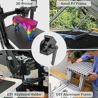 Vista 6 de JiGiU Conector de ángulo de 2 piezas Conector de junta 4040 Tuerca 8 Bisagra flexible Rango de rotación de 180° con palanca de sujeción Conector