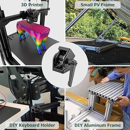 Miniatura 6 de JiGiU Conector de ángulo de 2 piezas Conector de junta 4040 Tuerca 8 Bisagra flexible Rango de rotación de 180 con palanca de sujeción Conector de