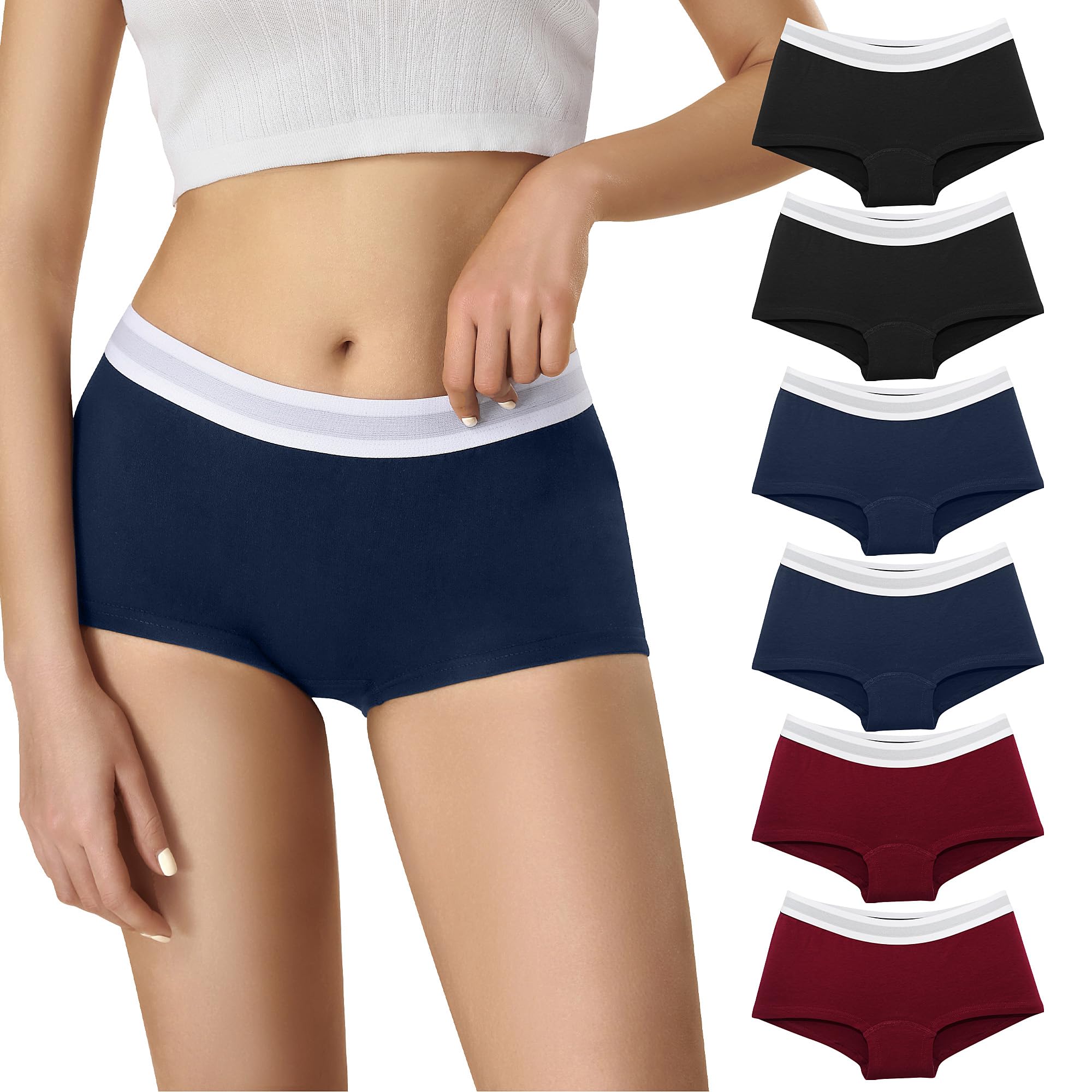 Lakpoau Boxershorts Damen Unterwäsche Baumwolle Unterhosen Damen Hipster Unterwäsche Frauen Pantys Panties Hotpants Underwear Women Unterhose Boyshorts Slip Mehrpack 6er Pack