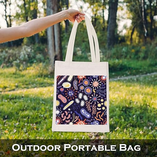 Miniatura 5 de LEVLO Bolsa de compras para bacterias de microbiología, ciencia, arte, biólogo, reutilizable, bolsa de mano, regalo para profesor