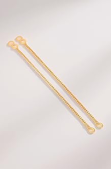 Jewar Mandi Earrings Kan Chain Gold Tone Handmade Meena Work & Box Design Gold Plated Kanoti Ear to Hair Accessory Ear Thread for Women & Girls