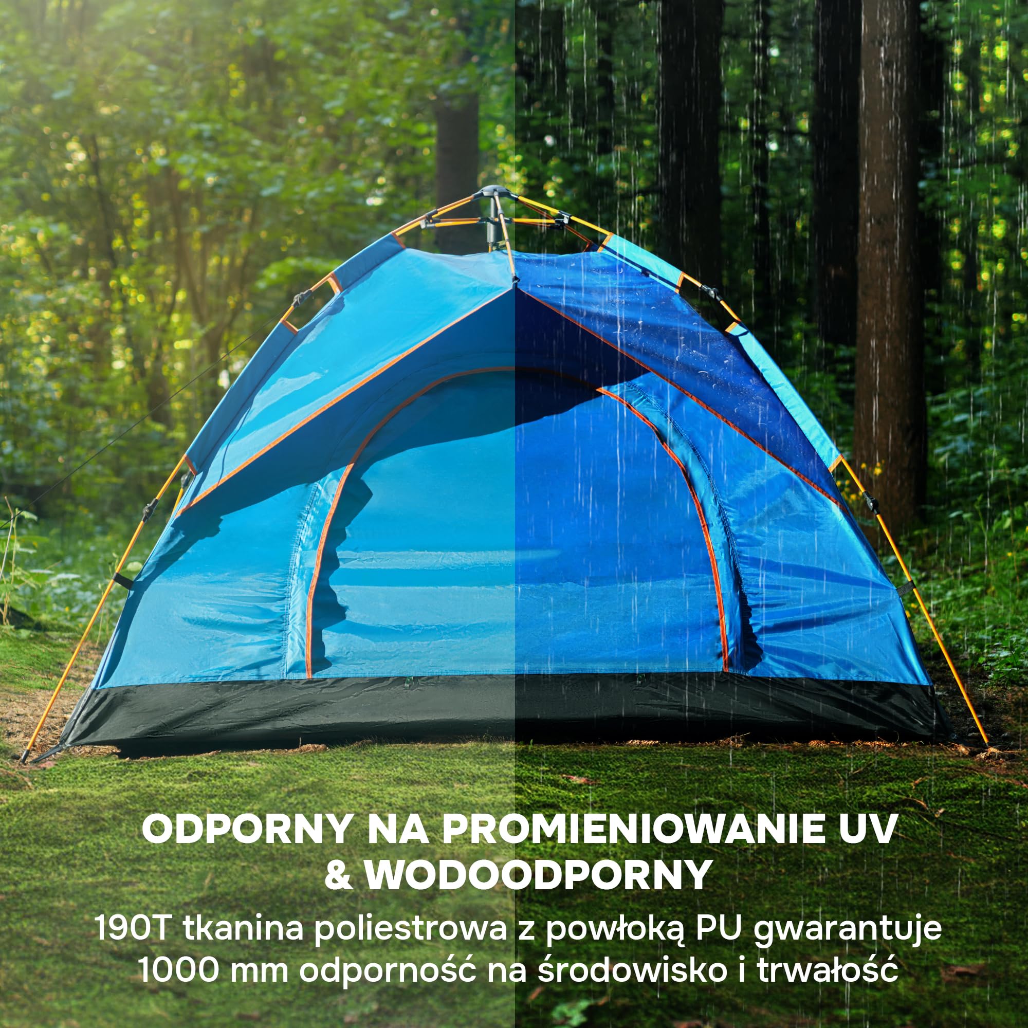 Namiot Kempingowy - Namiot Samorozkładający Dla 2-3 osób - Automatyczny Namiot - Ultralekki Składany Namiot Na Trekking - Wodoszczelny Namiot Kempingowy Na Plażę - Wiatroszczelny Namiot