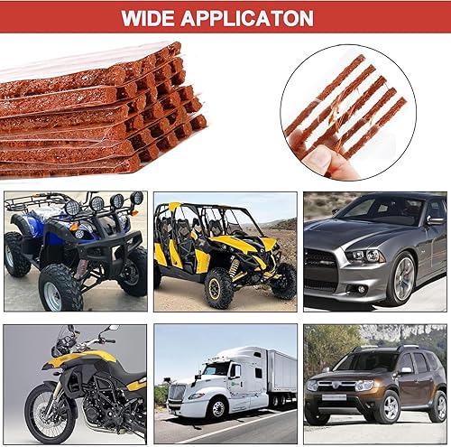 Miniatura 3 de 100 tapones de reparación de neumáticos, goma de reparación de neumáticos para pinchazos sin cámara, herramienta de tapón de goma para automóvil,