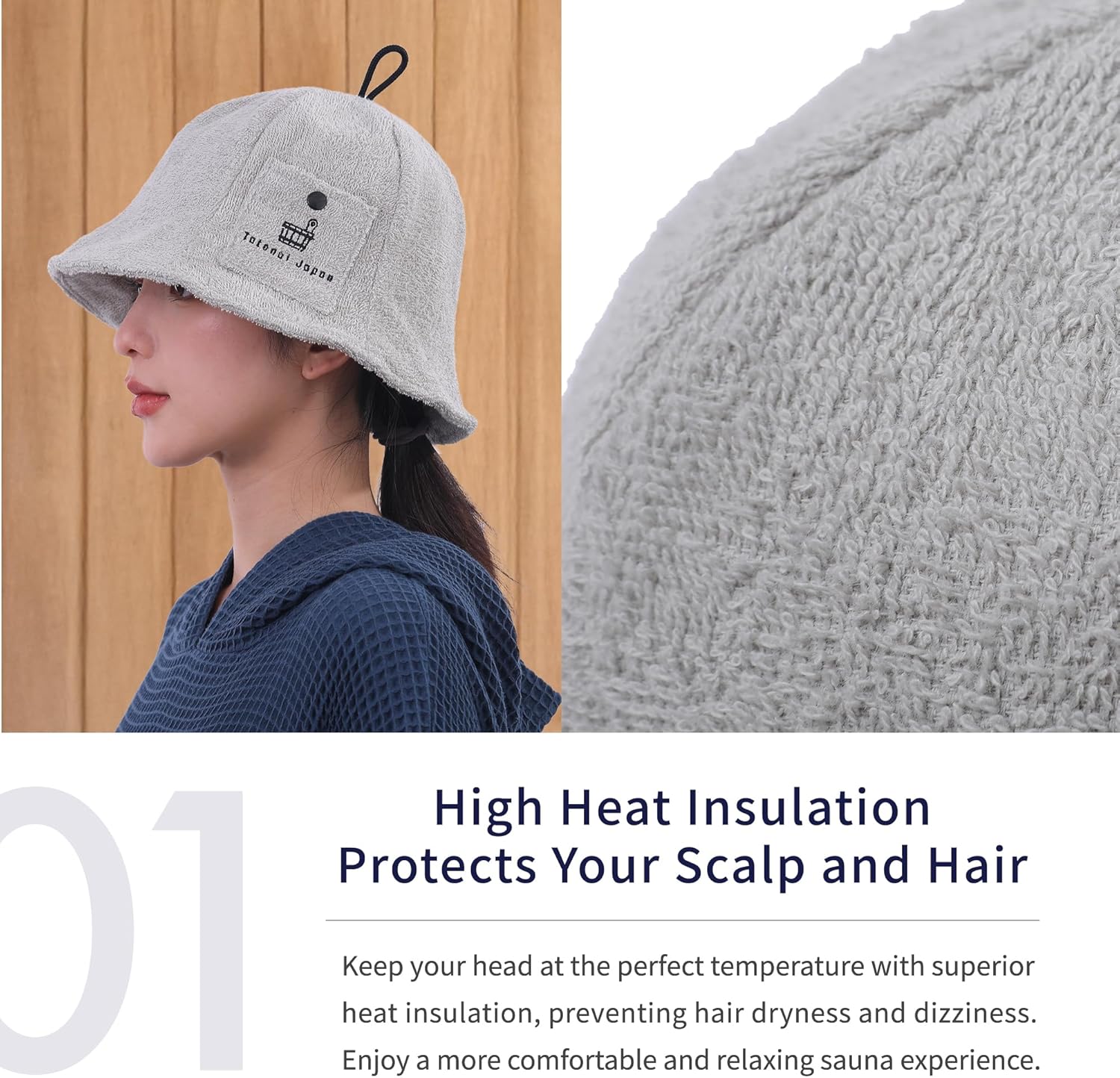 Cotton Towel Sauna Hat – Washable & Soft – Unisex Design for Men and Women - Image 3