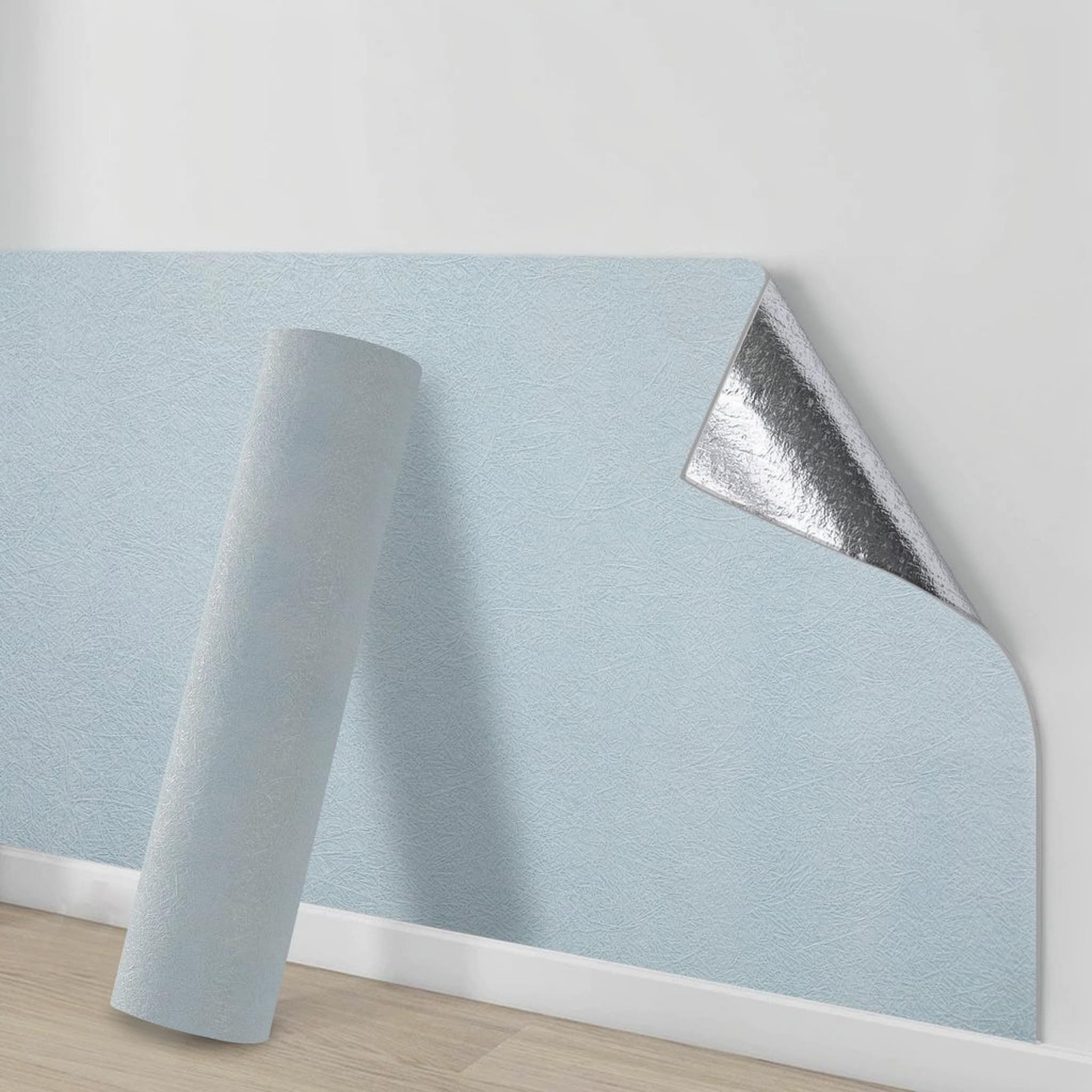 Snewvie Blue Self Adhesive Wallpaper,Thermal Wallpaper Self Adhesive 2 Rolls 50 * 280cm 3mm Thicken Peel and Stick Textured Thermal Insulation Wall Paper for Ceilings Kitchen Bedroom Living Room