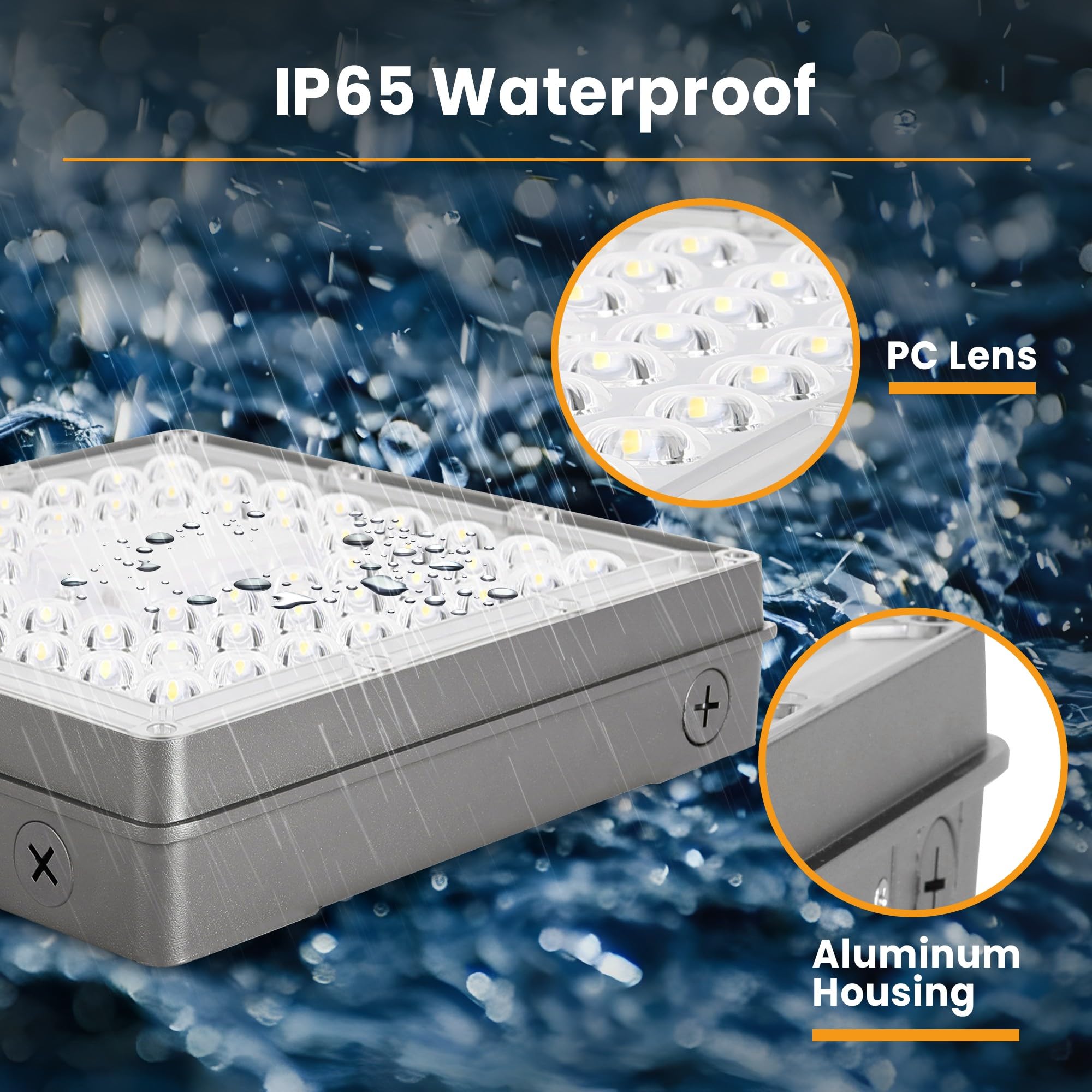 120W LED Canopy Light 4Packs 60 80 100 120W Selectable 5000K 18000LM Commercial LED Canopy Lights Outdoor IP65 — view 5