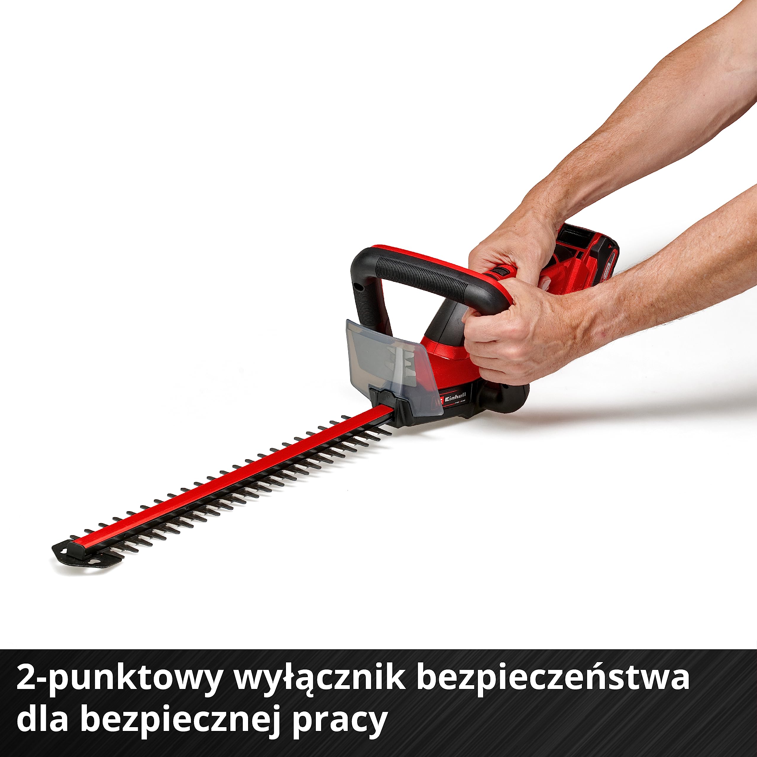 Einhell Akumulatorowe nożyce do żywopłotu GC-CH 18/50 Li Solo Power X-Change (Li-Ion, 18 V, metalowa przekładnia, aluminiowa osłona ostrza, z walizką, bez akumulatora i bez ładowarki)