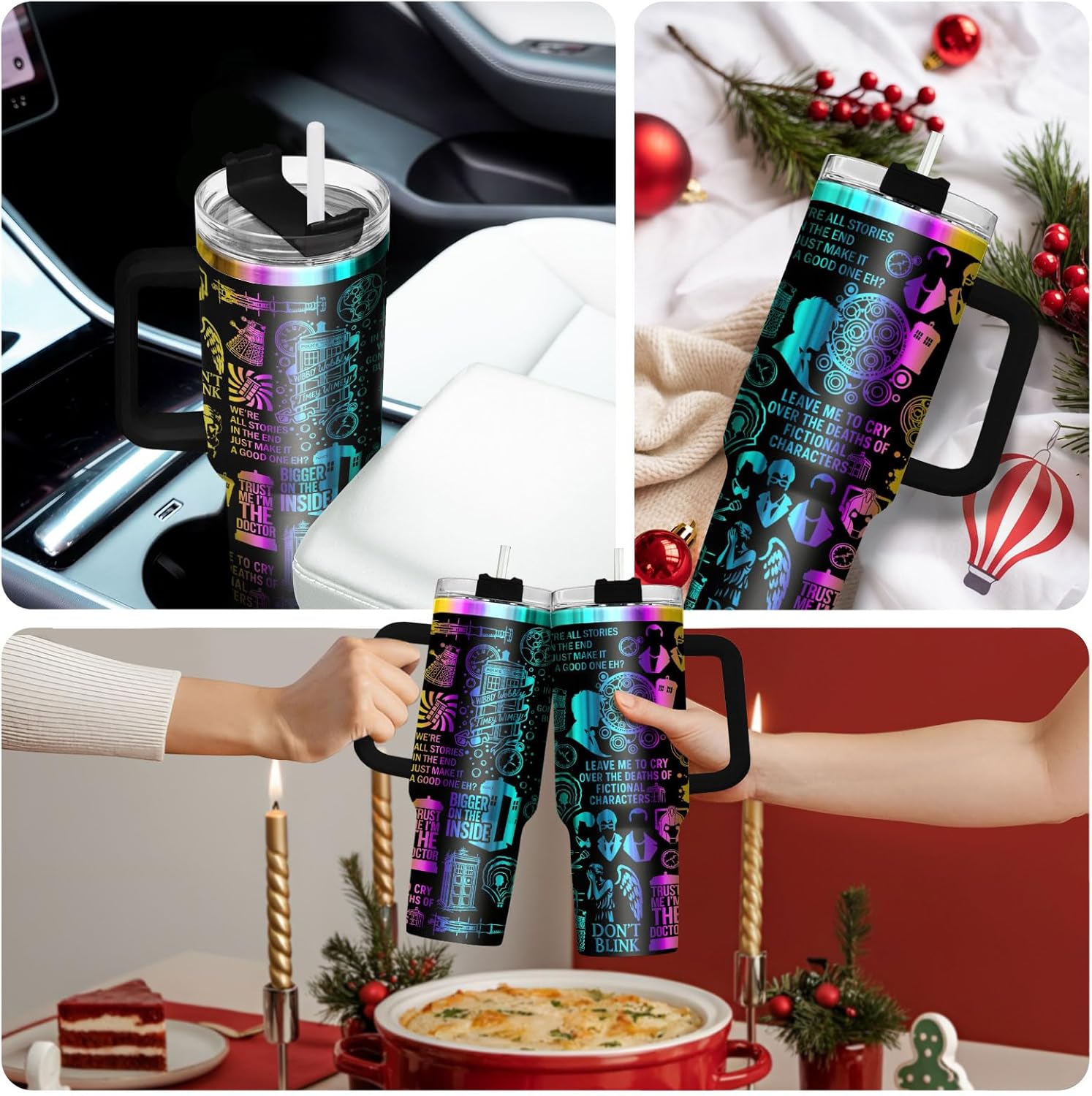 34HD Doctor Tumbler 40oz with Handle and Straw – Bigger on the Inside Travel Mug – Insulated Stainless Steel Water Bottle – Funny Sci-Fi Fan Cup – Gifts for Bookworms, Geeks & Nerds - Image 7