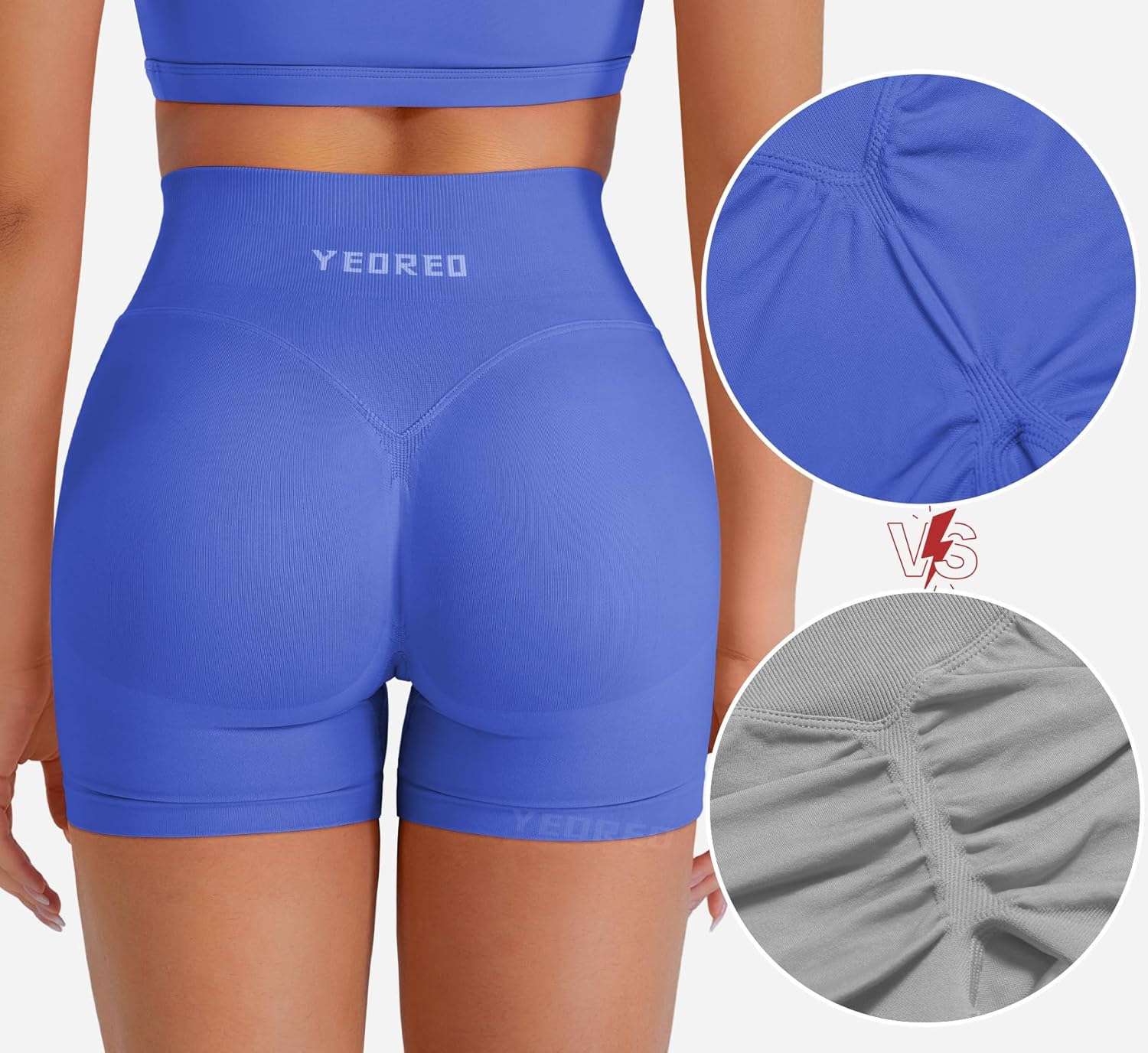 YEOREO Hidden Scrunch Workout Shorts Vision Women Seamless Gym Shorts High Waist Yoga Shorts - Image 4