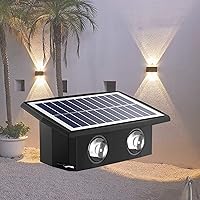 Vista 1 de Luz solar de pared para exteriores, luces de pared arriba y abajo, luces de pared para exteriores, carcasa de aluminio para patio, terraza, jardín