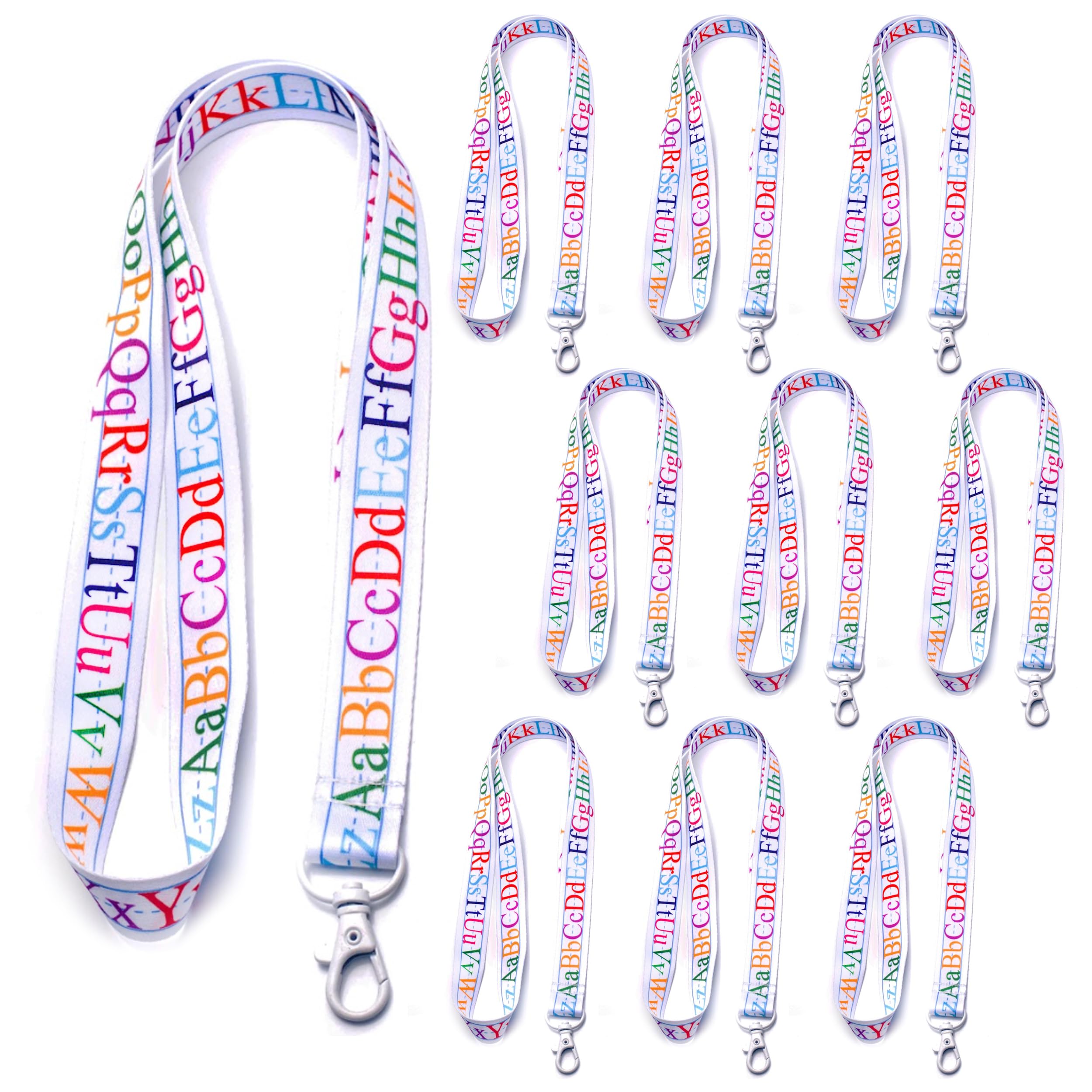 EASTEX Teacher Lanyard Keychain - ABC Alphabet Badge Lanyard for Keys Whistle - ID Card Holder Keychain - Math Periodic Table
