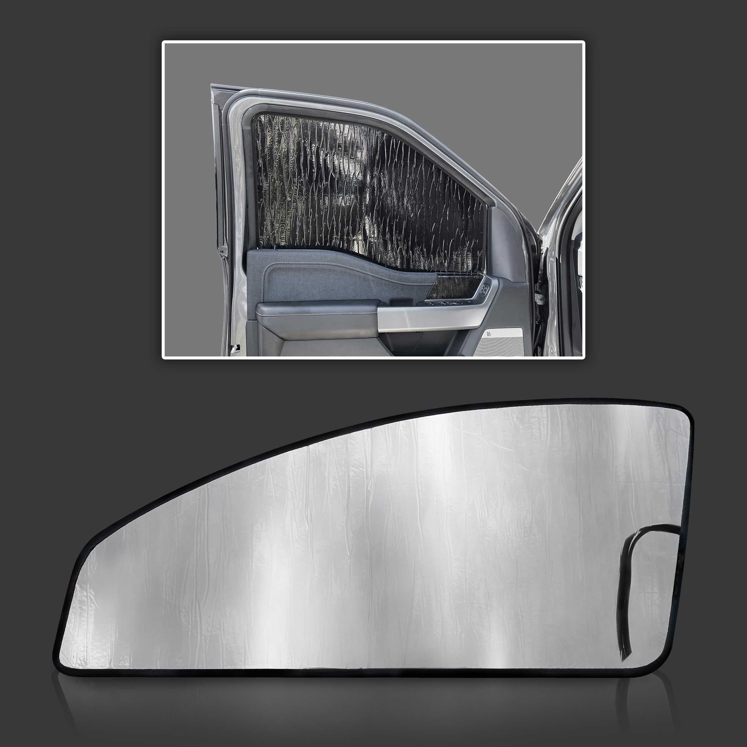GalaxyAutoShield Custom Fit Front Side Window Sunshades (2pcs) for 2023 2024 2025 Ford F-250 F250 F350 F450, Regular/Super/Super Crew Cab, 2DR 4DR, UV Reflector Privacy Insulated Protection