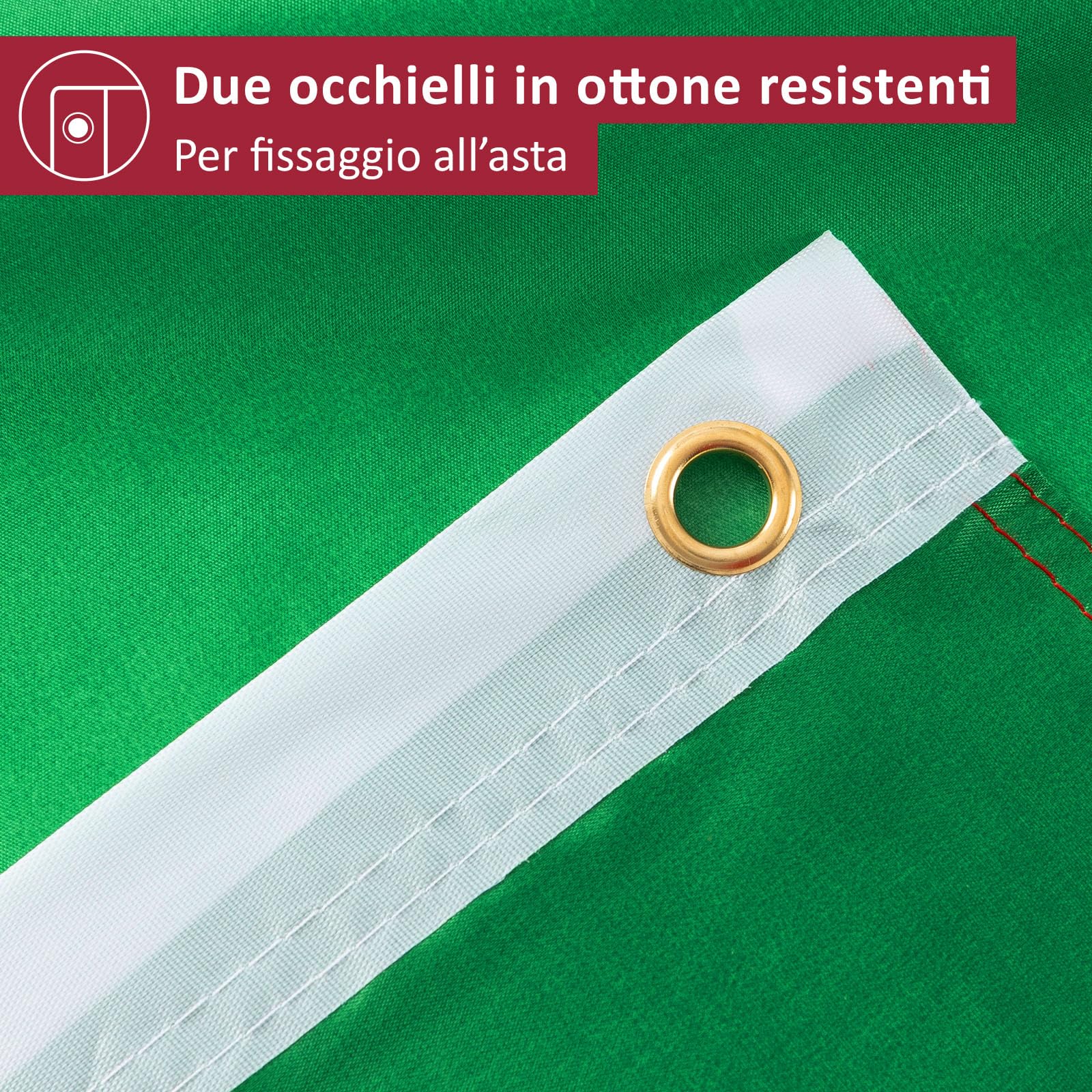 Aricona Bandiera Italia 90x150cm poliestere con occhielli in ottone resistente alle intemperie
